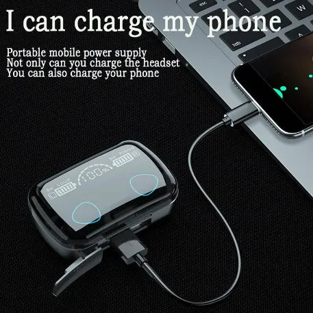 M10 Air buds Wireless Bluetooth EarBuds Stereo Earphones with Power bank Bluetooth Ear phone Ear Buds Airdots Premium Quality For All Smart Phones